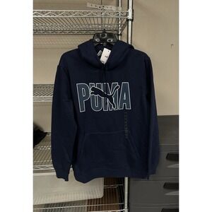 Puma Hoodie Navy Blue Size Medium‎ Ess Overlap BRAND NEW NWT
